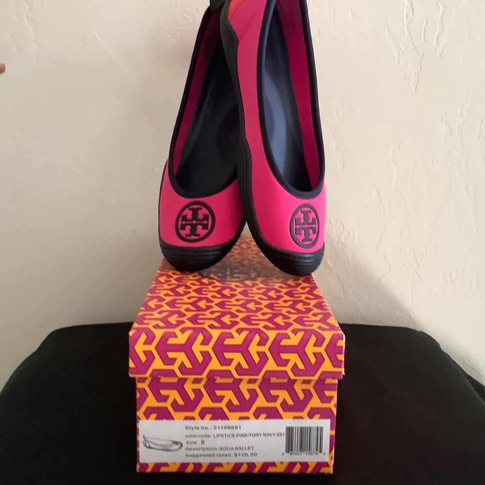 Tory Burch Aqua Ballet Sz 9 New With Box